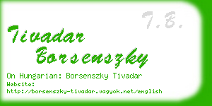 tivadar borsenszky business card